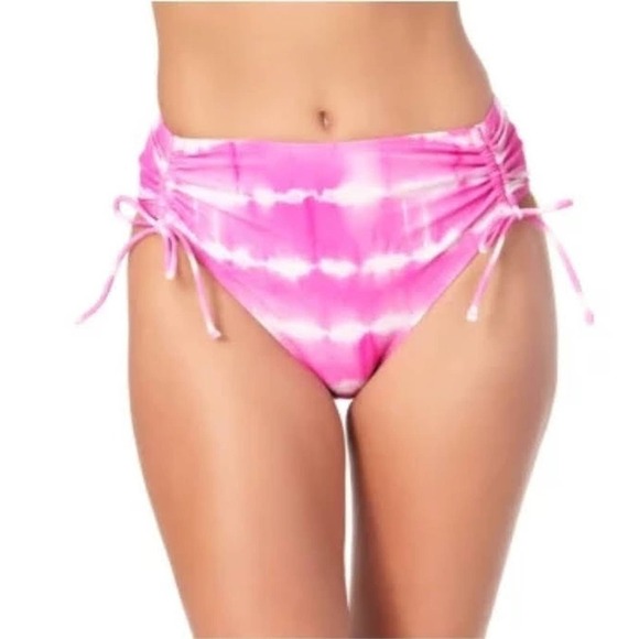 California Waves High Waisted Tie Dye Bottom Pink Large - Picture 1 of 7